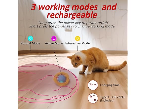 Mdupw Rechargeable Electric Cat Toys