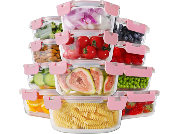 HOMBERKING 24pc Glass Food Containers