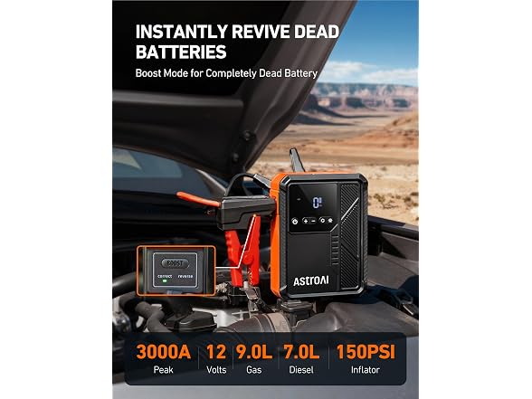 AstroAI Beta822 Jump Starter Tire Inflator