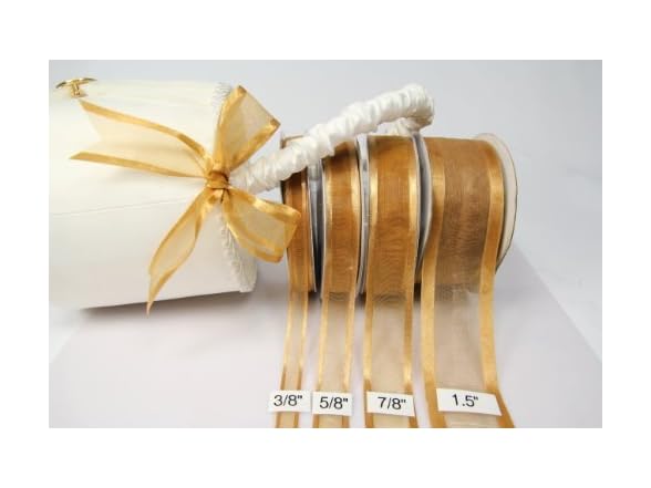 AmoreCreations Old Gold Organza Ribbon with