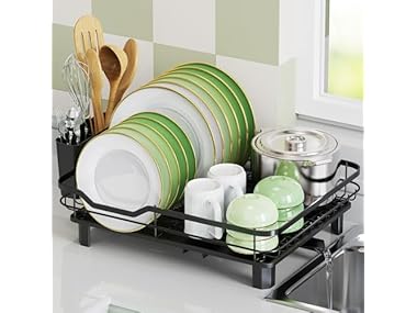 $13.99, Was $29.99, 53% Off! ROTTOGOON Black Dish Drying Rack dealfomo