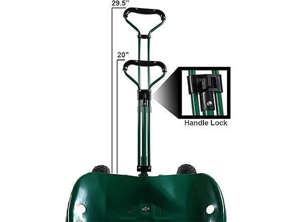 Sunnydaze Rolling Garden Cart, Green