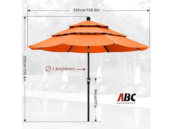 Canarm ABCCANOPY Patio Umbrellas 3-Tiers 11FT