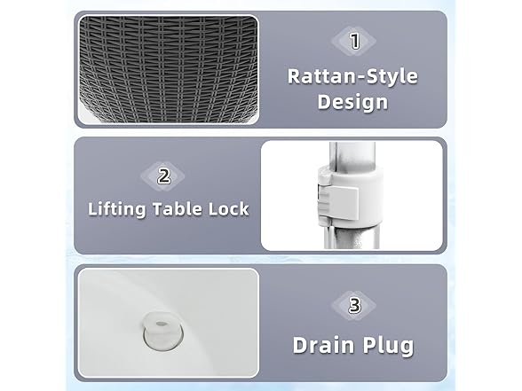 Black Patio Bar Side Table