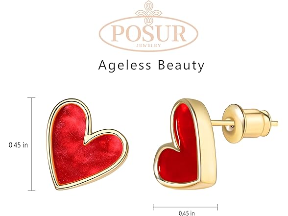 Heart Acrylic Earrings Red