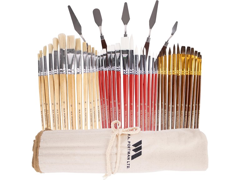 38pc Paint Brush Set and Palette Knives