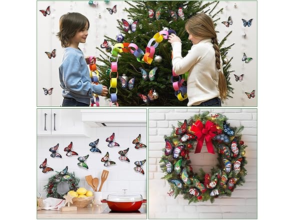 3D Christmas Butterfly Wall Decals