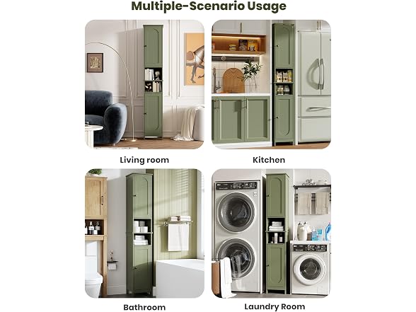 HAIOOU Forest Green Tall Narrow Storage Cabinet 