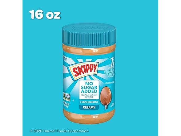 SKIPPY No Sugar Added PB, 16oz