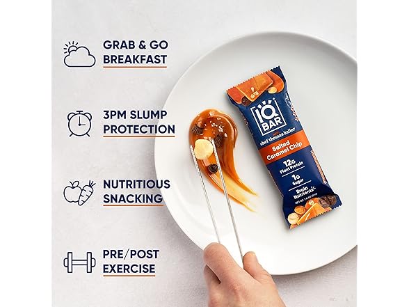 24CT IQBAR Clean Plant Protein Bars- Salted Caramel