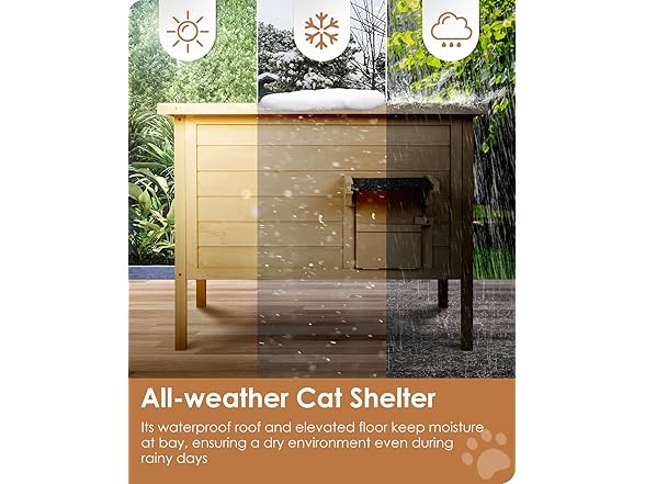 Ivy&Lane Outdoor-Cat-House Insulated, Brown
