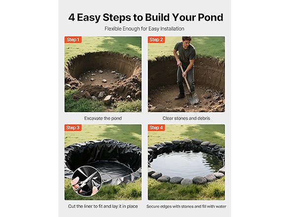 VEVOR LLDPE Pond Liner 20x25 ft