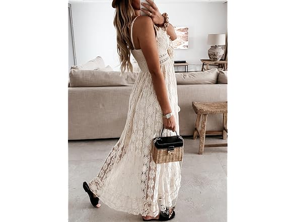 Fabumily Women (M) Summer V Neck Spaghetti Dress