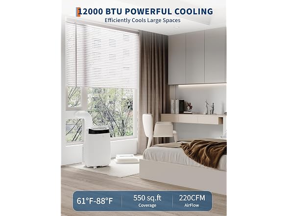 GarveeLife 12,000 BTU Portable Air Conditioner 550sqft