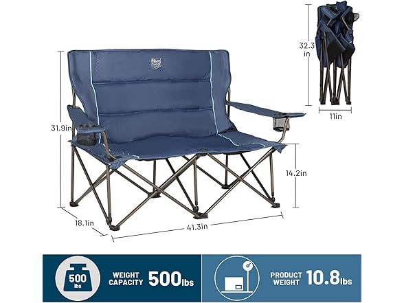 Timber Ridge 2 Person Folding Loveseat