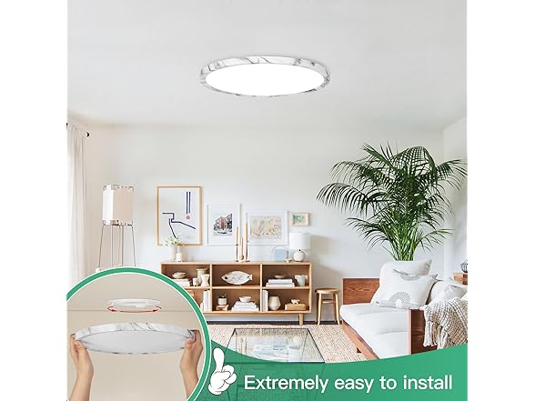 Brightever 12" Marble Flush Mount Ceiling Light