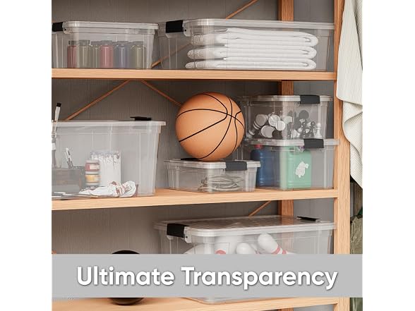 Superio Clear Storage Box with Lid, 36 Quart 10 Pack
