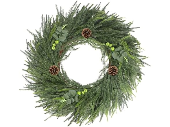 lokeisna Real Touch Norfolk Pine Wreath