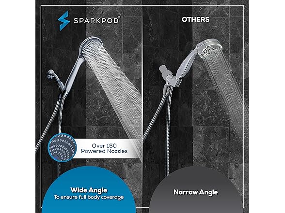 3-Function Handheld Shower Head w/ Hose
