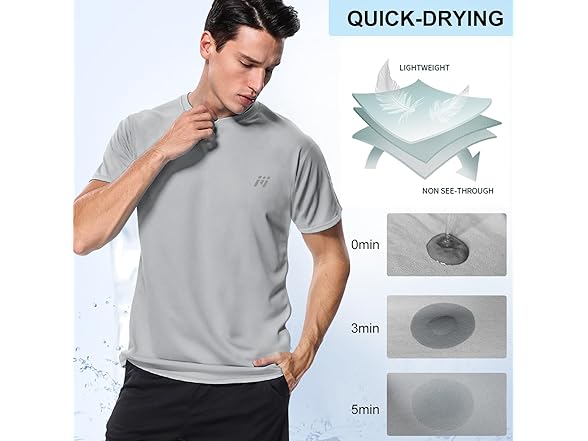 MeetHoo Men's Grey Swim Shirt (M)