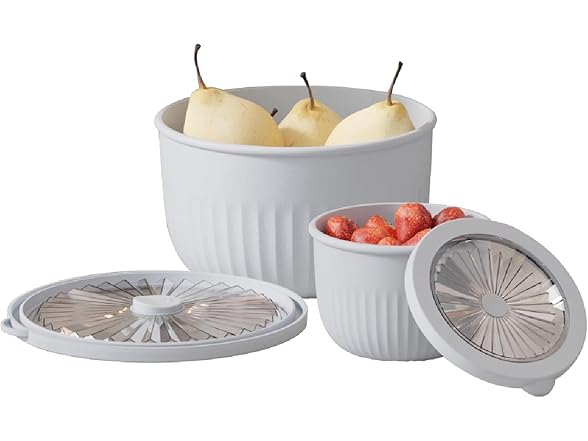 Ribbed Storage Containers w/ Clear Lids