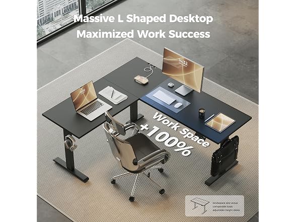 Agilestic 63" L Shaped Standing Desk