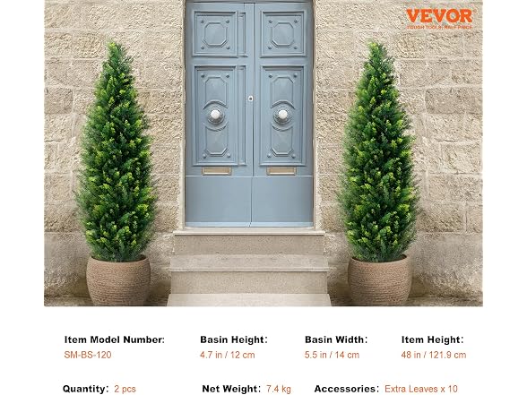 Artificial Cedar Topiary Tree, 48 inch Tall