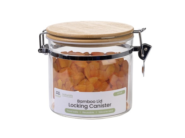 Smart Design Glass & Bamboo Canister