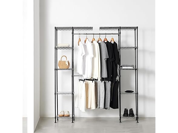 Amazon Basics Expandable Metal Hanging Closet Organizer System 