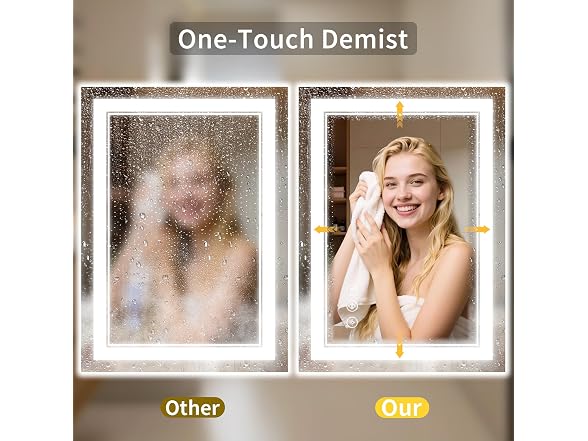 WISSMIELS Anti-Fog LED Bathroom Mirror