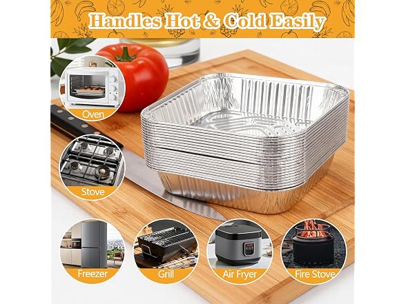 EKACO 20 Pack 8x8 Disposable Aluminum Foil Pans