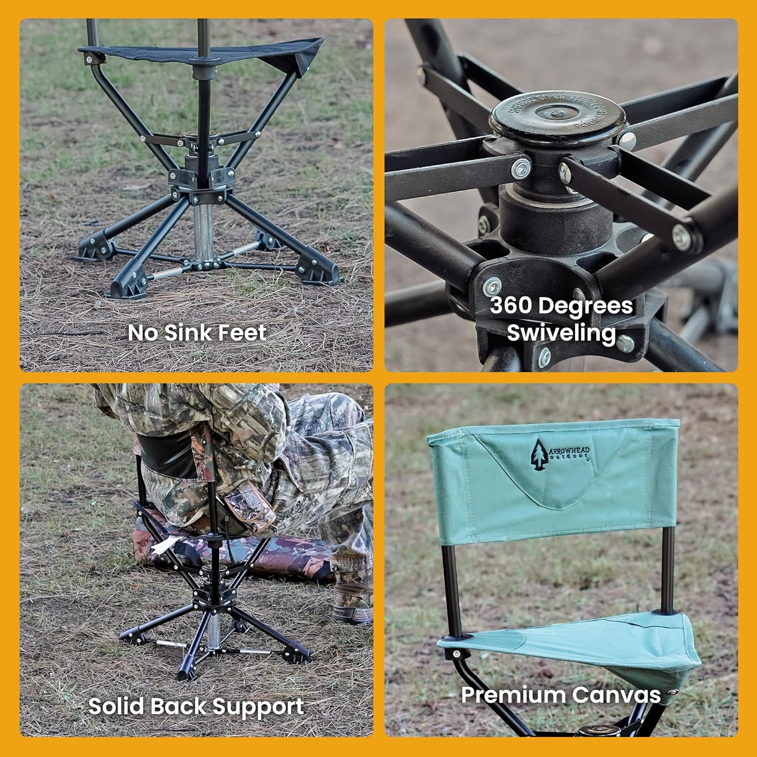 ARROWHEAD OUTDOOR Swiveling Blind Stool - Gallery 20