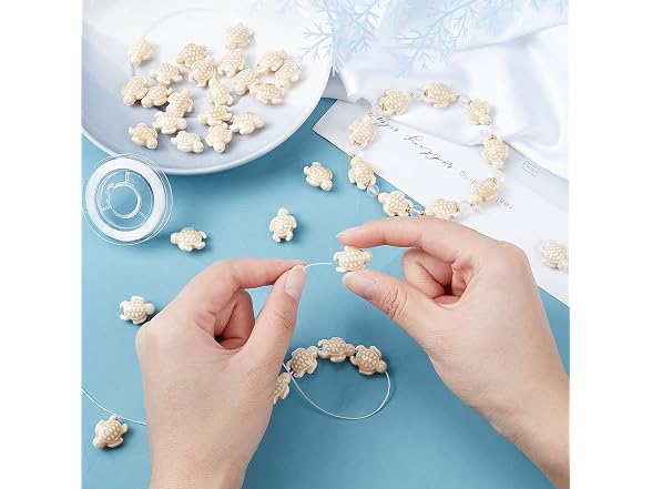 SUNNYCLUE 1 Box 40Pcs Turtle Beads Bulk Porcelain Bead