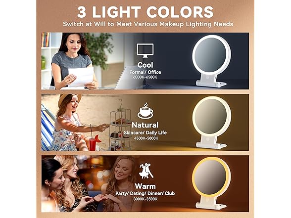 Auxmir 30X Magnifying Mirror with Light