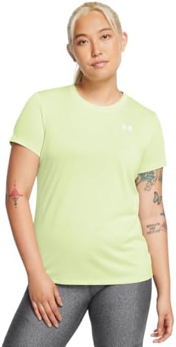 Under Armour Womens Tech Short Sleeve Crew, (383) Retro Green / / White, X-Small