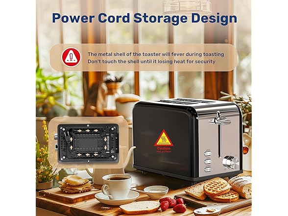 YSSOA 2-Slice Toaster- 6 Browning Settings