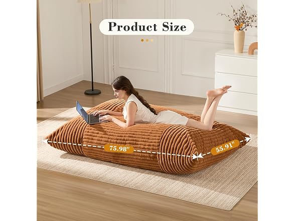 3-in-1 Giant Bean Bag Chair for Adults