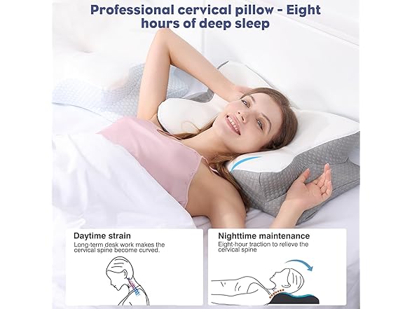 FEICO Cervical Neck Pillow - Memory Foam Pillo