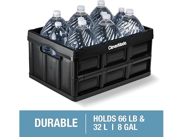 CleverMade Collapsible Storage Bins- Obsidian 3 Pk 32L