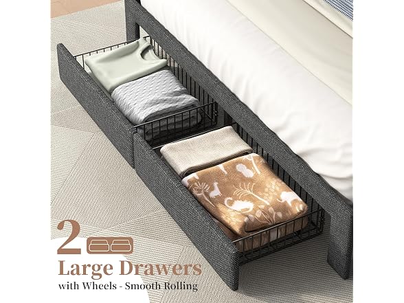 Blissivia Upholstered Platform Bed Frame with LED Lights
