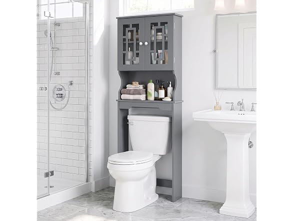 Tangkula Freestanding Over The Toilet Storage Cabi