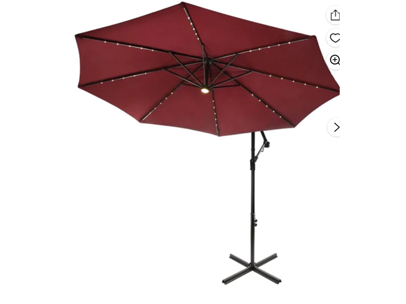 National Tree Company 10 ft Cantilever Umbrella LED Lights