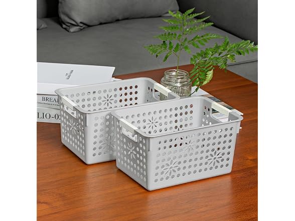 Cetomo Plastic Storage Box, Gray, 6 Pack