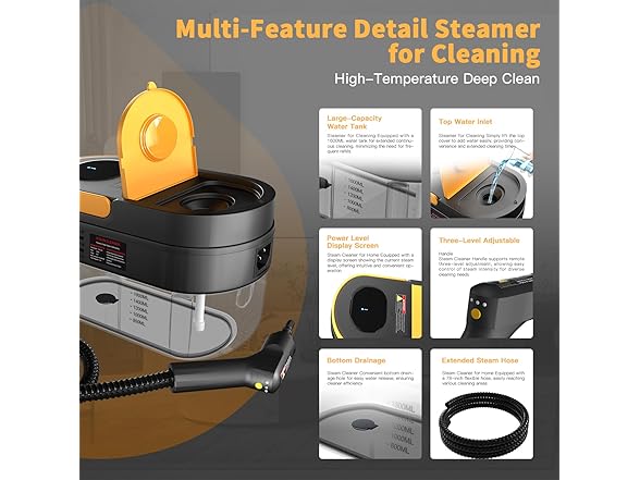 Gautye Portable Steam Cleaner | 1.69 Quarts