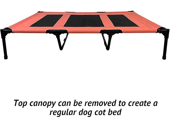 Midlee Salmon Dog Cot with Canopy (24" x 30")