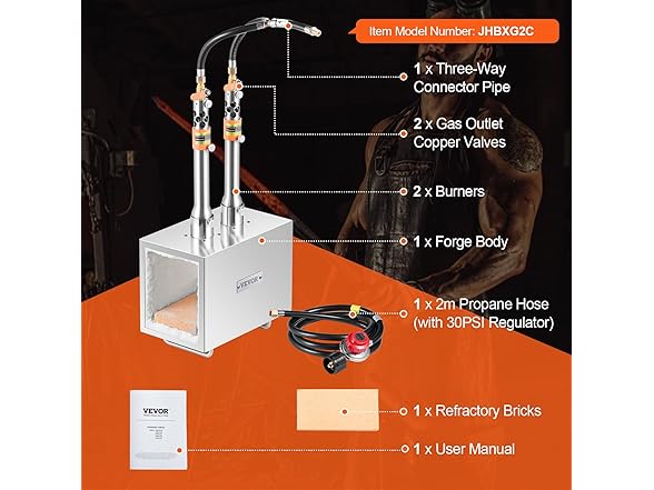 VEVOR Portable Dual Burner Propane Forge