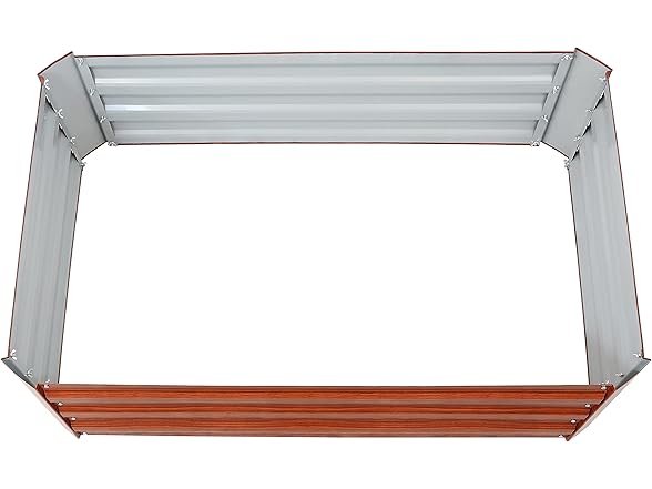 Sunnydaze 11.75" H Raised Metal Garden Bed, Woodgrain