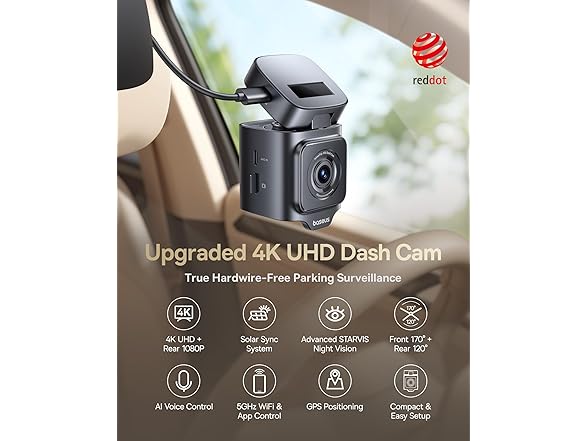 Baseus VD1 Pro Solar Dash Cam | 4K+1080P