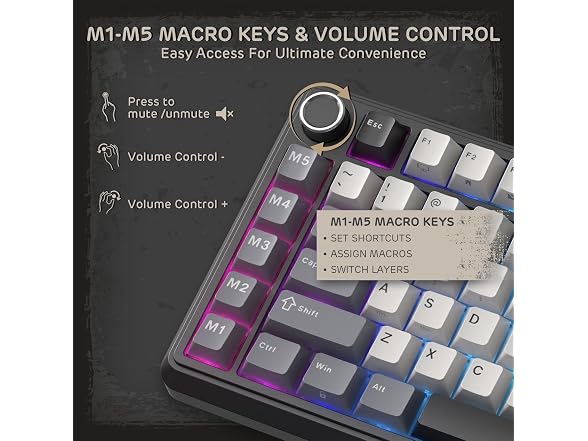 RK ROYAL KLUDGE L75 Wireless Gasket RGB Gaming Keyboard