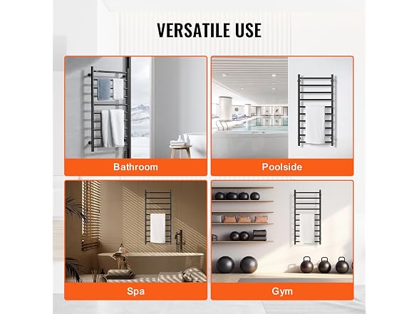VEVOR 10 Bars Towel Warmer Rack, 120V